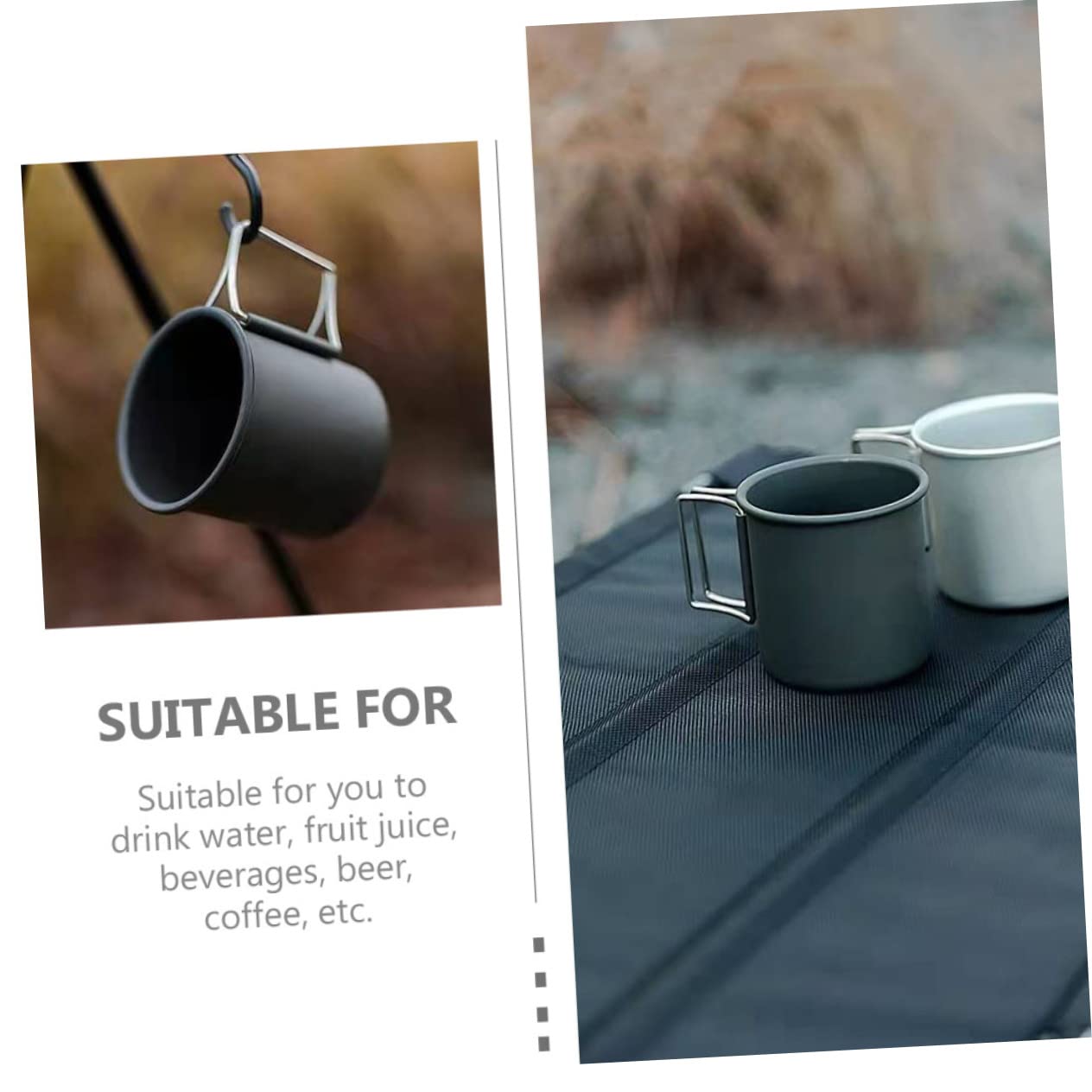 WOONEKY 4stücke Faltbarer Aluminium-wasserbecher Für Camping Und Outdoor Praktischer Trinkbecher Leicht Und Tragbar Für Picknicks Und Wanderungen Silberfarben