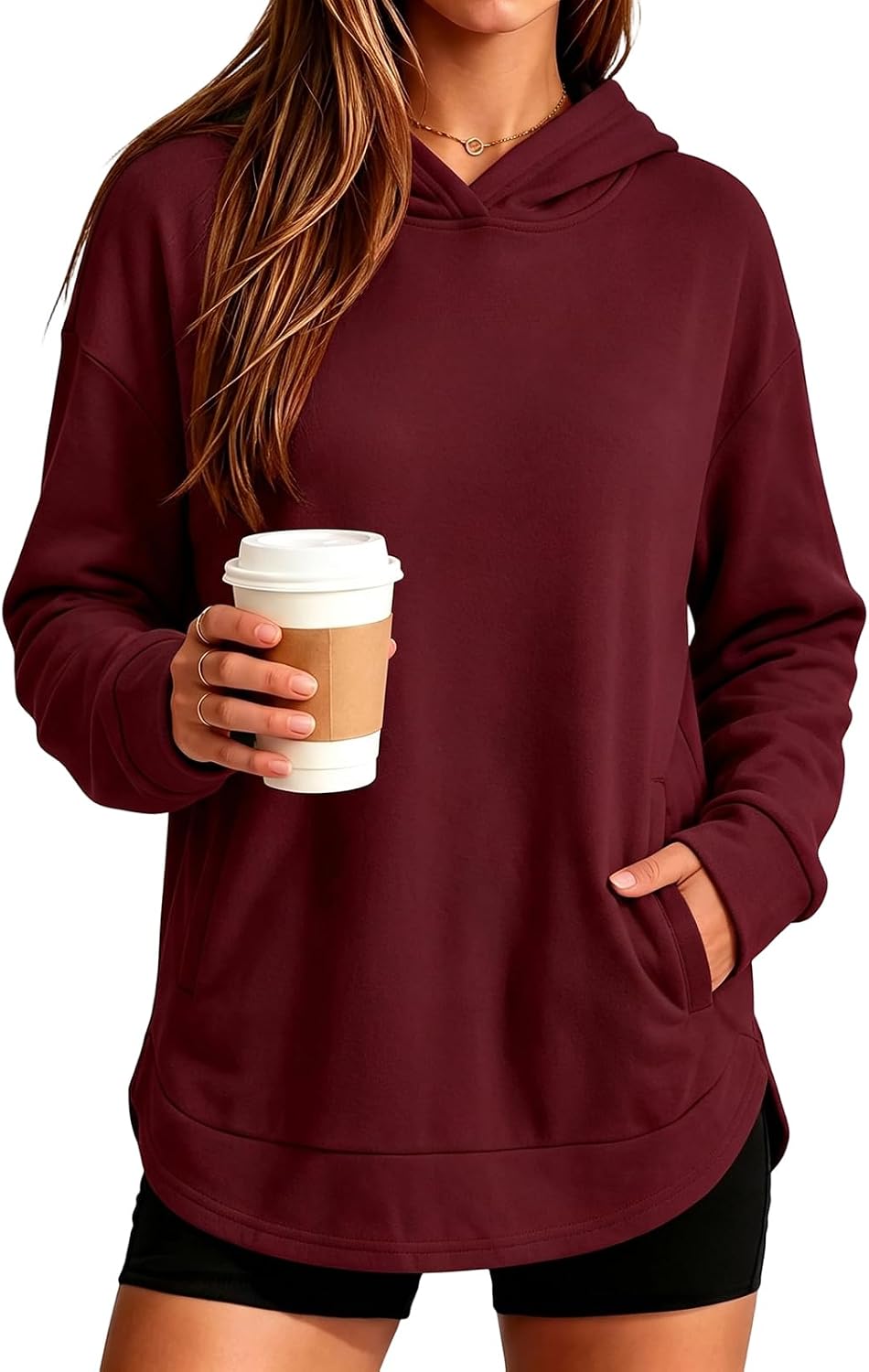 Lightweight Hoodies for Women Casual Baggy Long Sleeve Hooded Pullover Tops