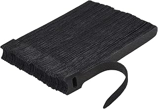 TENOC Reusable Cable Ties Hook Loop Cords Management Adjustable Cable Organizer Wire Straps, Black, 120 Pcs 6-Inch
