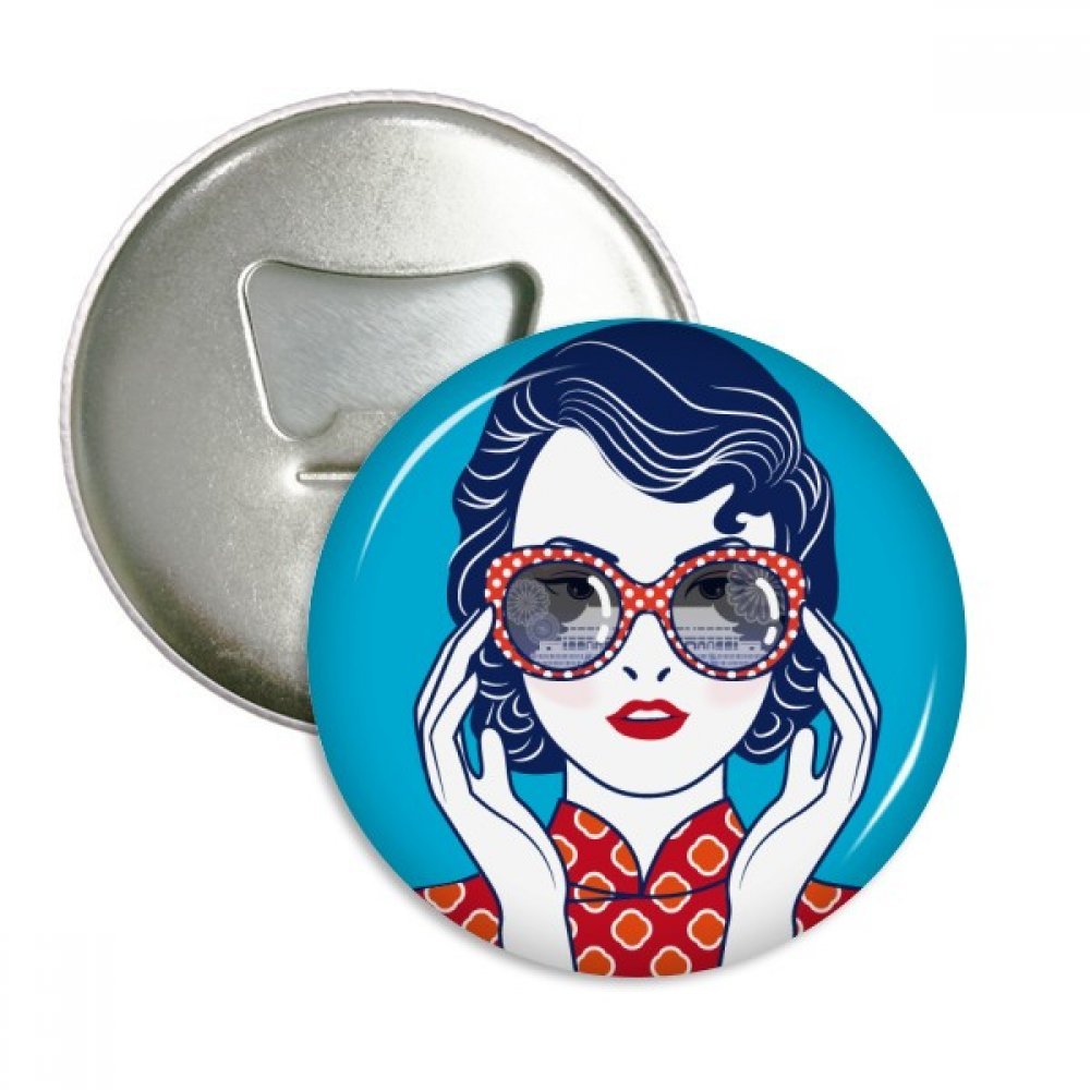 Décapsuleur bouteille bleu et magnets design chinois, pack de 3 accessoires femme en argent