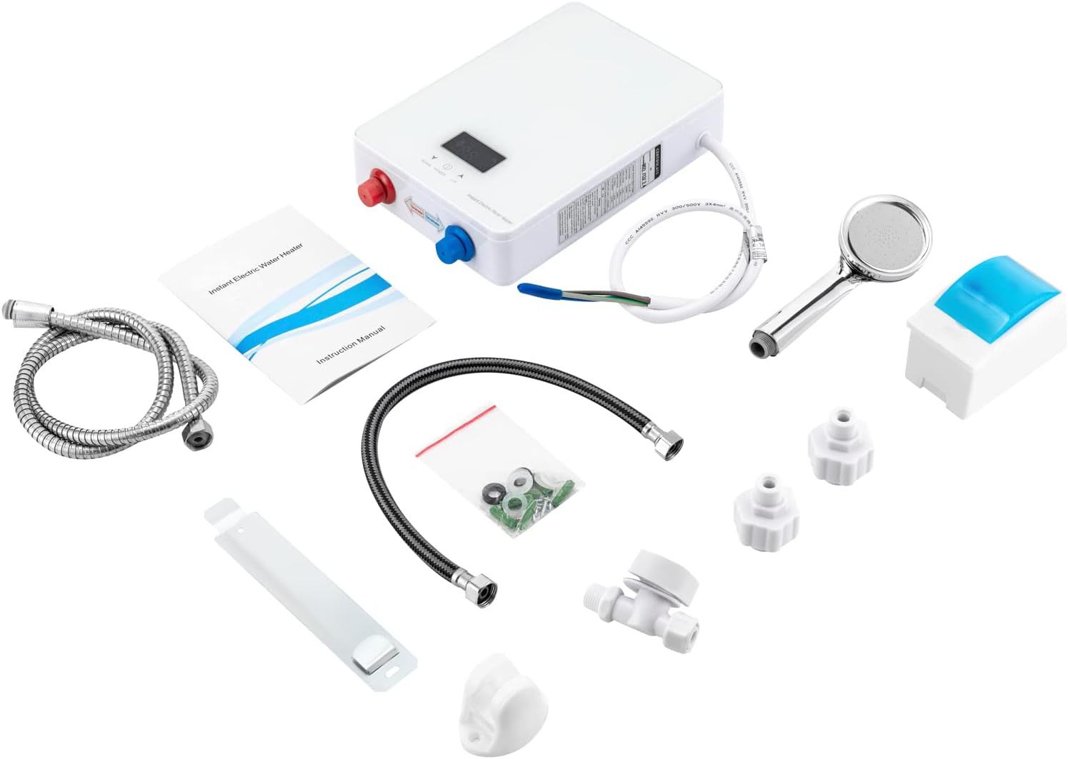 Package contents of LEYSRIS SL-X1-60 water heater