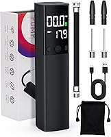 Portable Electric Ball Pump with Auto PSI Stop, LED Light & Digital LCD Gauge - Fast Inflation for Soccer, Basketball, Volleyball