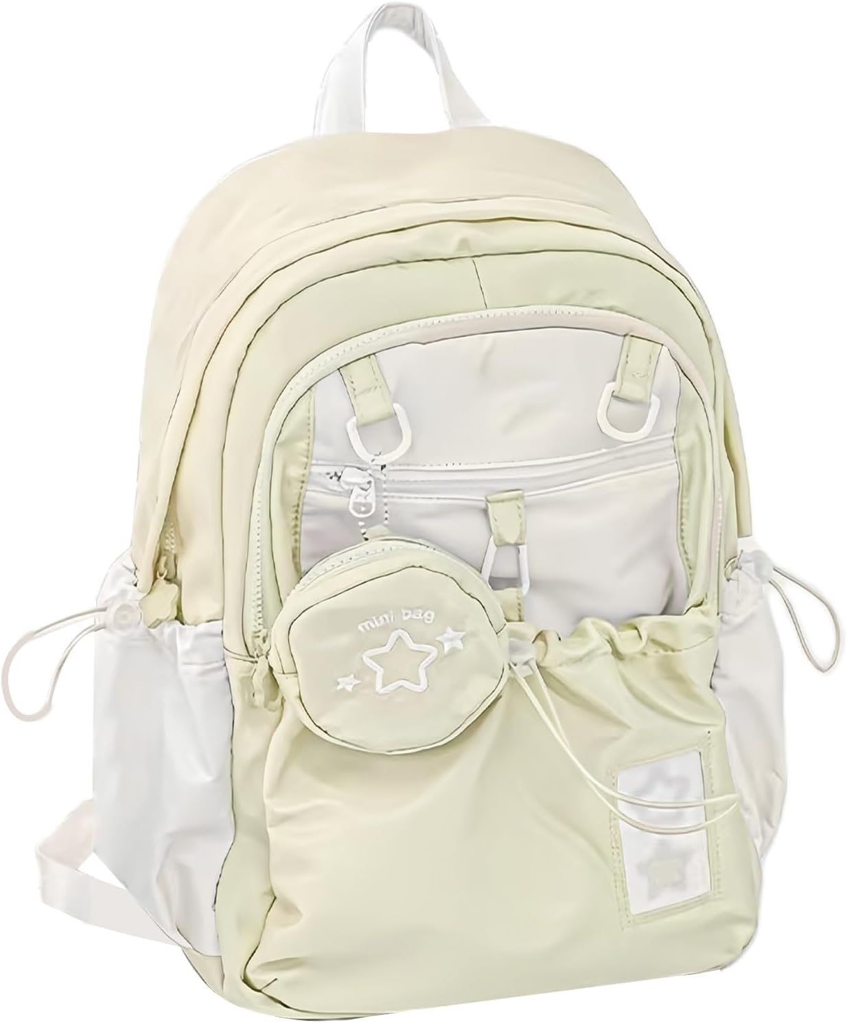Girls Backpack, Large Capacity Drawstring Backpack, Rose Original Backpack, Spacious Multi Pockets Design, Young Aesthetic, 425*320*170mm, School & Bead