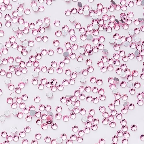 1440Pcs Flat Back Glass Rhinestones for Bedazzling(1.6mm,LightPink)