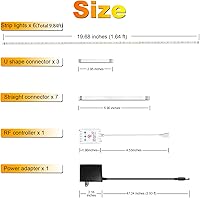 Vista 9 de DAYBETTER Kit de iluminación para debajo del gabinete, 6 luces de 20 pulgadas, 2700K-6500K tira de luces LED blancas sintonizables con control
