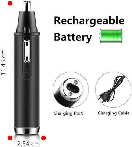 Miniatura 2 de CAFFIA Recortadora de pelo de orejas y nariz para hombres, 4 en 1 recargable por USB, profesional, recortadora de cabello facial y cejas con cabeza