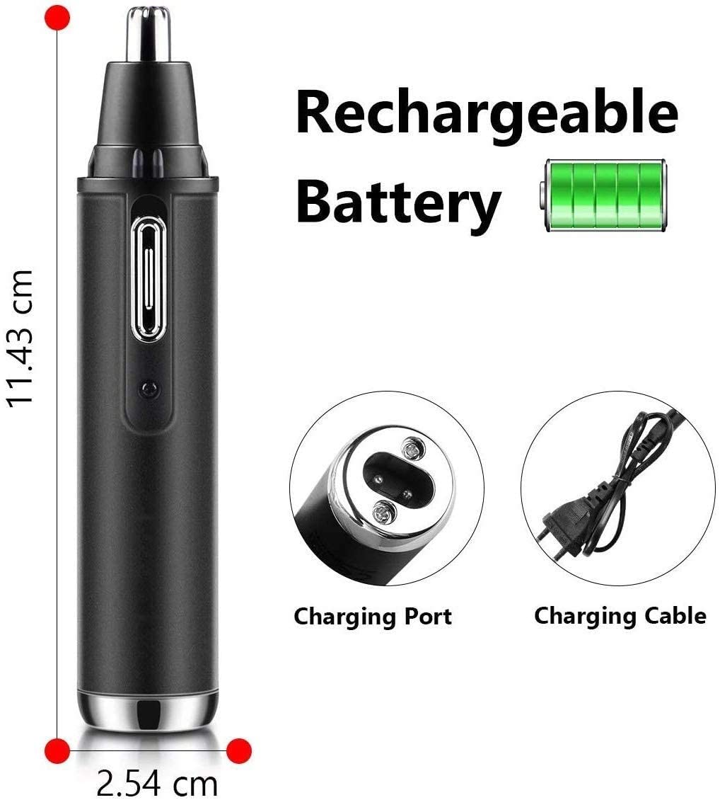Tagliacapelli per Naso, Sopracciglia Professionale Ricaricabile Tramite USB 4 in 1 con Lama in Acciaio Inossidabile a Doppio Taglio