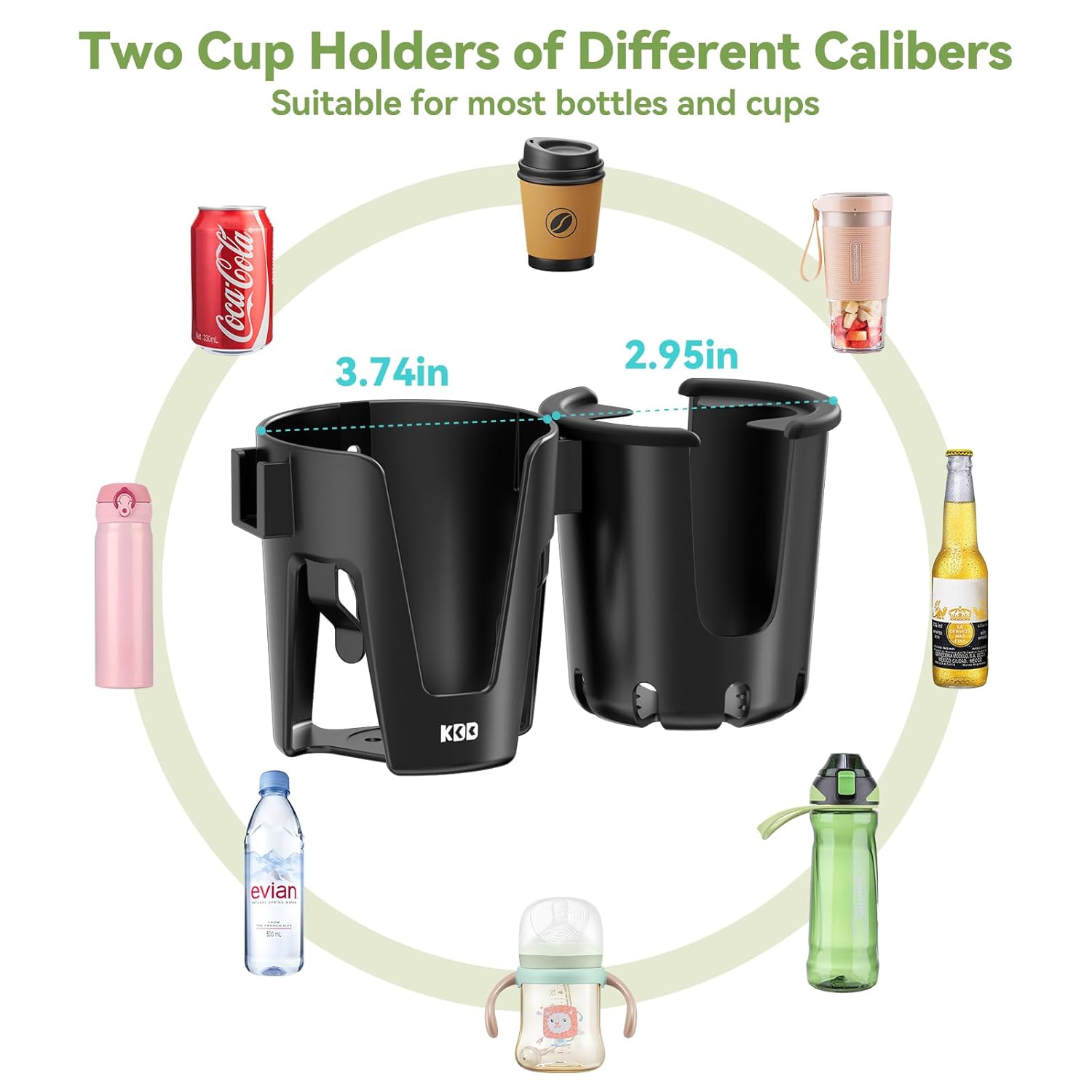 Stroller Cup Holder with Phone Holder & Spin Bike Tablet Holder Mount