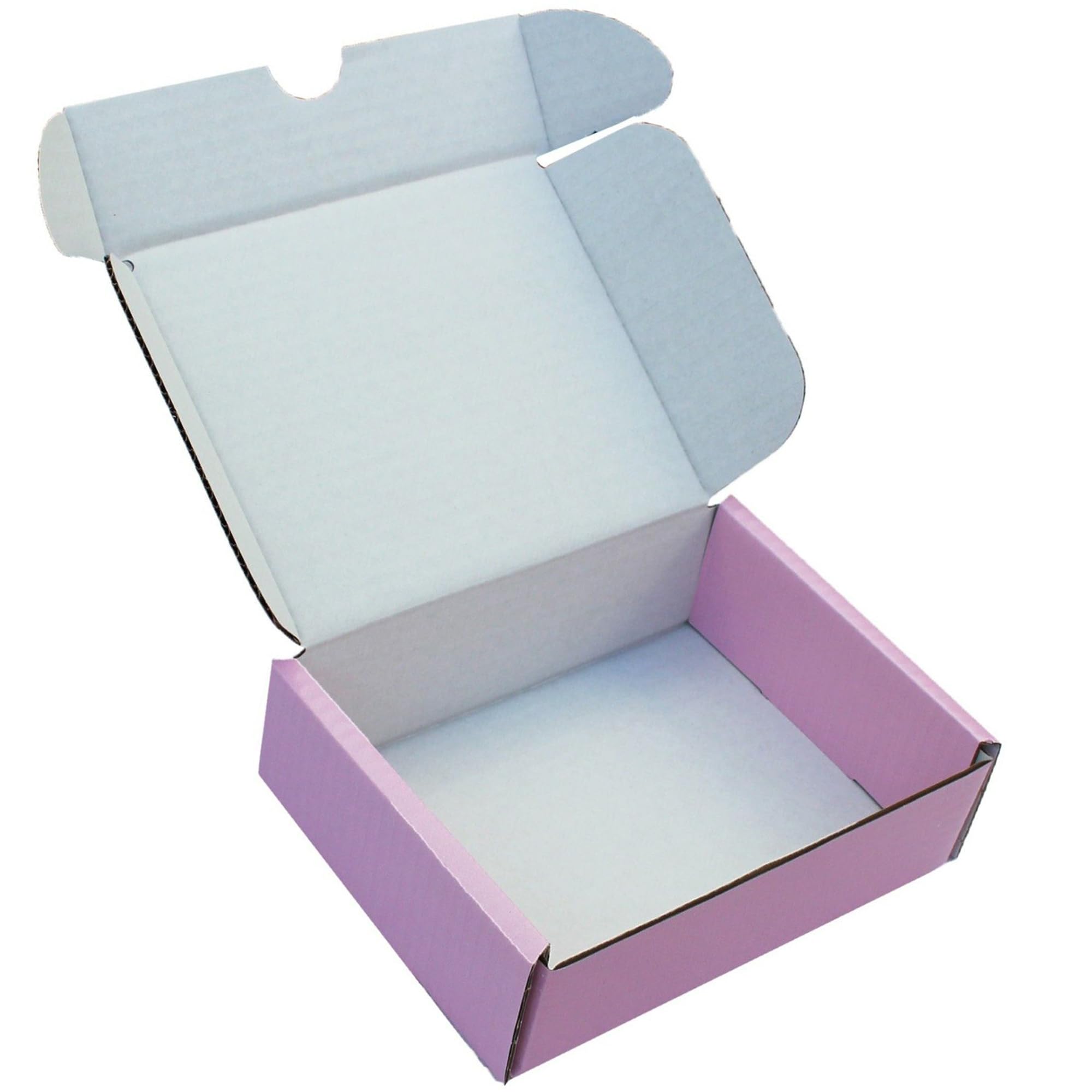 MEG4TEC 50 Pack Shipping Coloured Boxes - Corrugated Cardboard Small Parcel Box for Posting Packing Mailing (10 x 7 x 3 Inch (25cm x 17.5cm x 7.5cm), Pink)