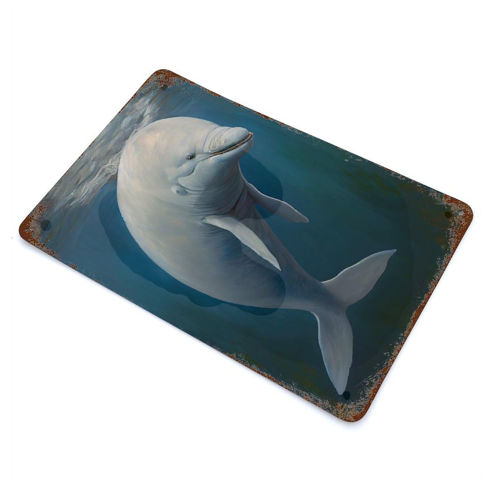 Decorative Tin Sign American Beluga 11.8"x7.9", Vintage Wall Decor for Pub, Kitchen And Man Cave Decor