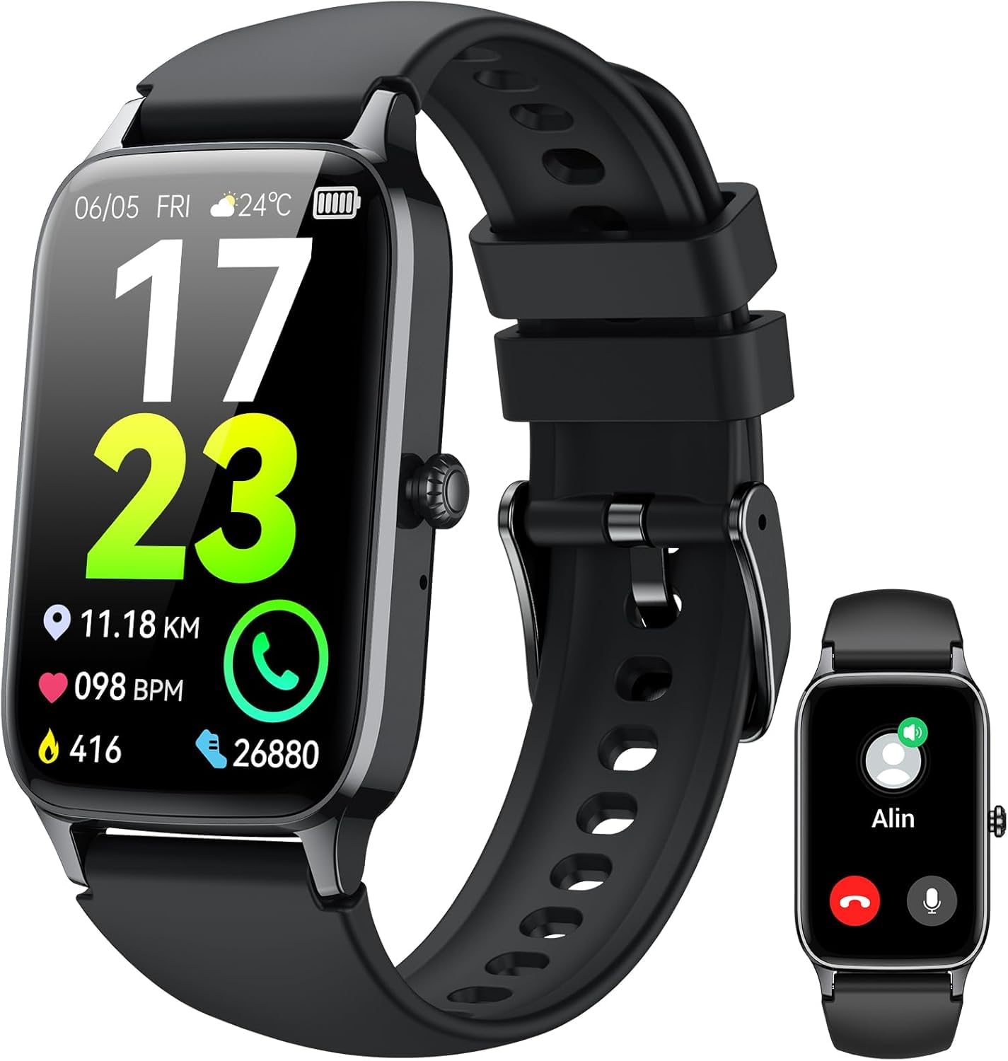 Reloj Inteligente con Llamadas, 2025 HD 1.57" Smartwatch Hombre Mujer, 112+ Modos Deportivo Smart Watch, SpO2/Pulsómetro/Monitor de Sueño, IP68 Impermeable Podómetro Pulsera Actividad Android iOS