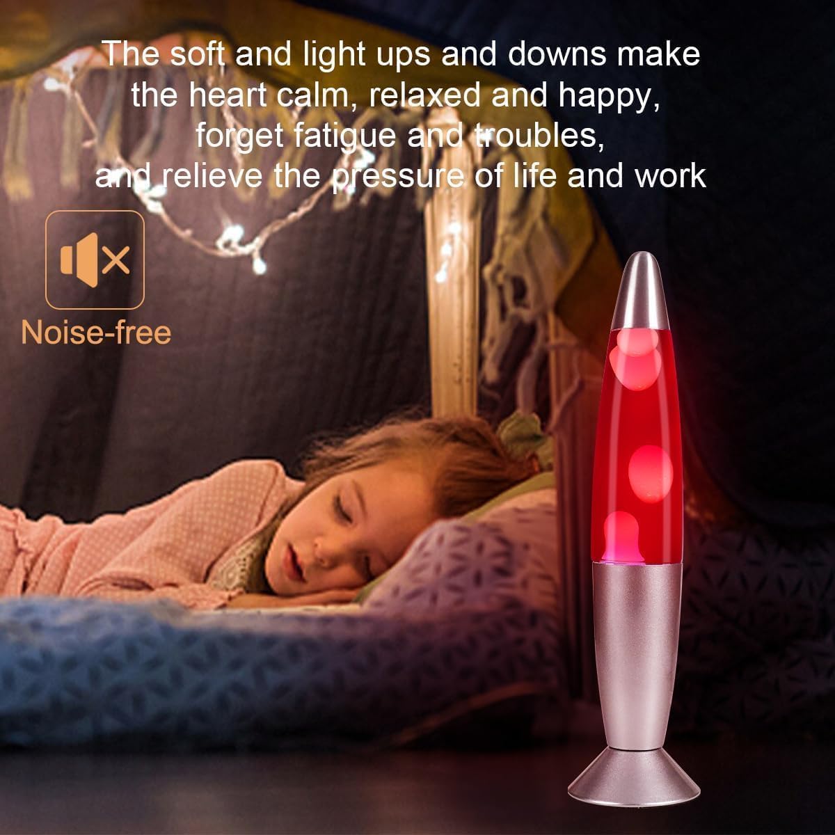 CELLUSTOP Czerwona lampa lawowa w kształcie rakiety - lampa ścienna Magma Lava - 2 żarówki R39 25 W w zestawie, kabel z przełącznikiem - Czerwony