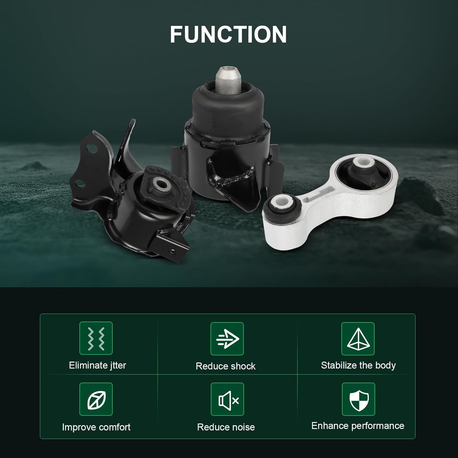 SCITOO Engine Motor Mount Torque Strut Mount Set Compatible for 2003 2005-2008 for Mazda 6 2.3L Replacement for A6494 A5829 A6497