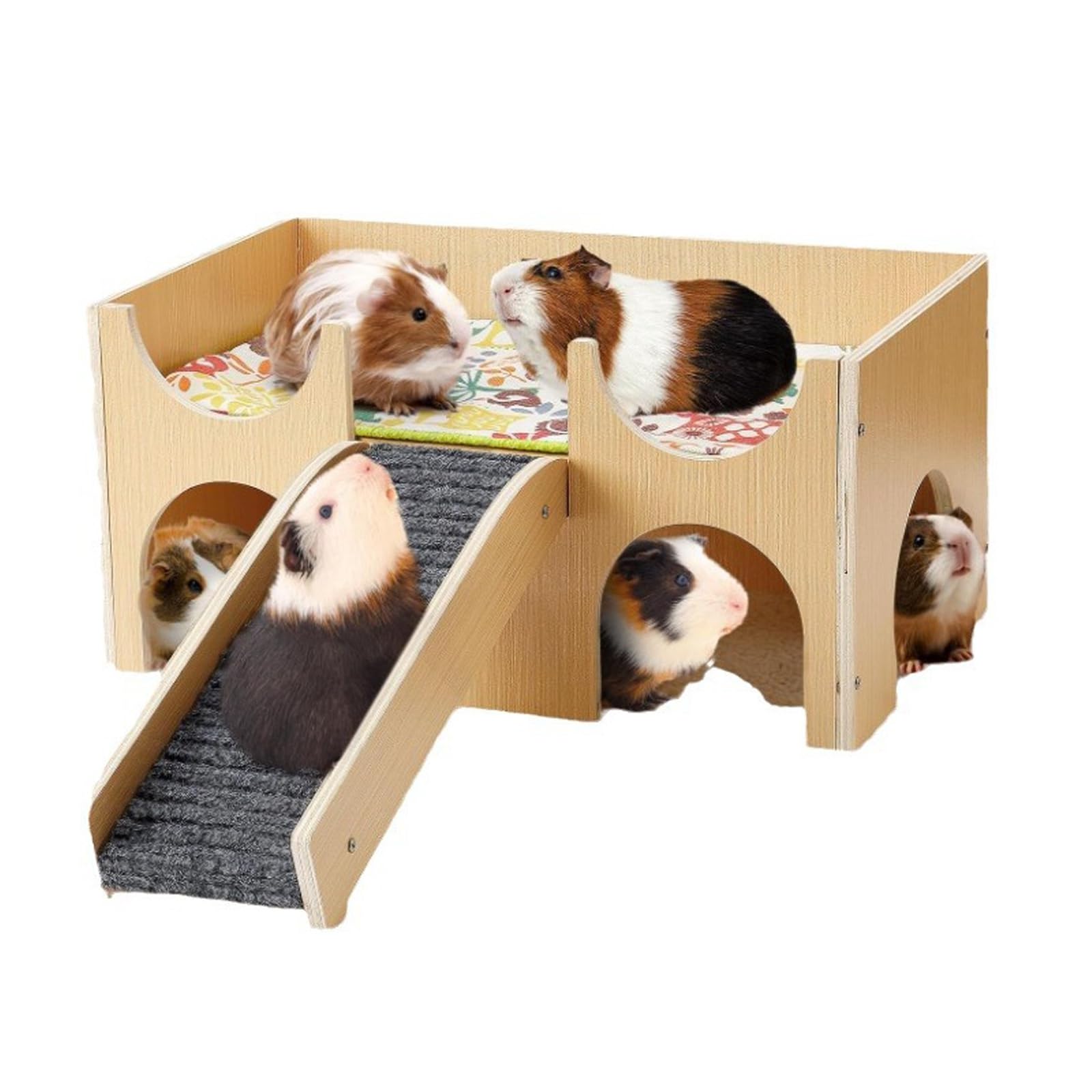 Spielzeugset Regenbogen, Hamsterversteck, Schaukel und Wippe, Haustier Sportspielzeug, Zugang Hamsterkäfig, Haustierlebensraum aus Holz