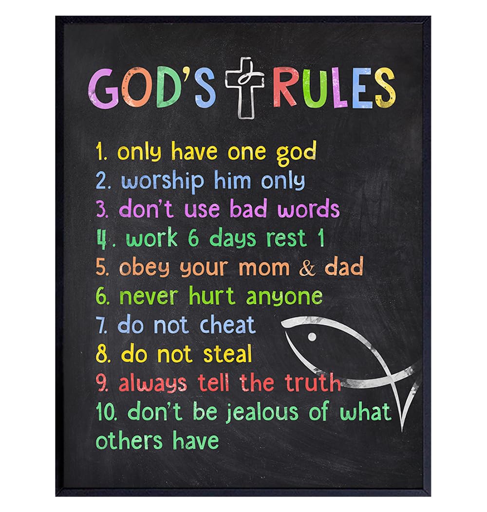 Bible Verse Nursery Decor For Child 11x14 - Christian Wall Decor, Religious Toddler Room Decoration - Gift for Boy, Girl - spiritual Gifts - Bible