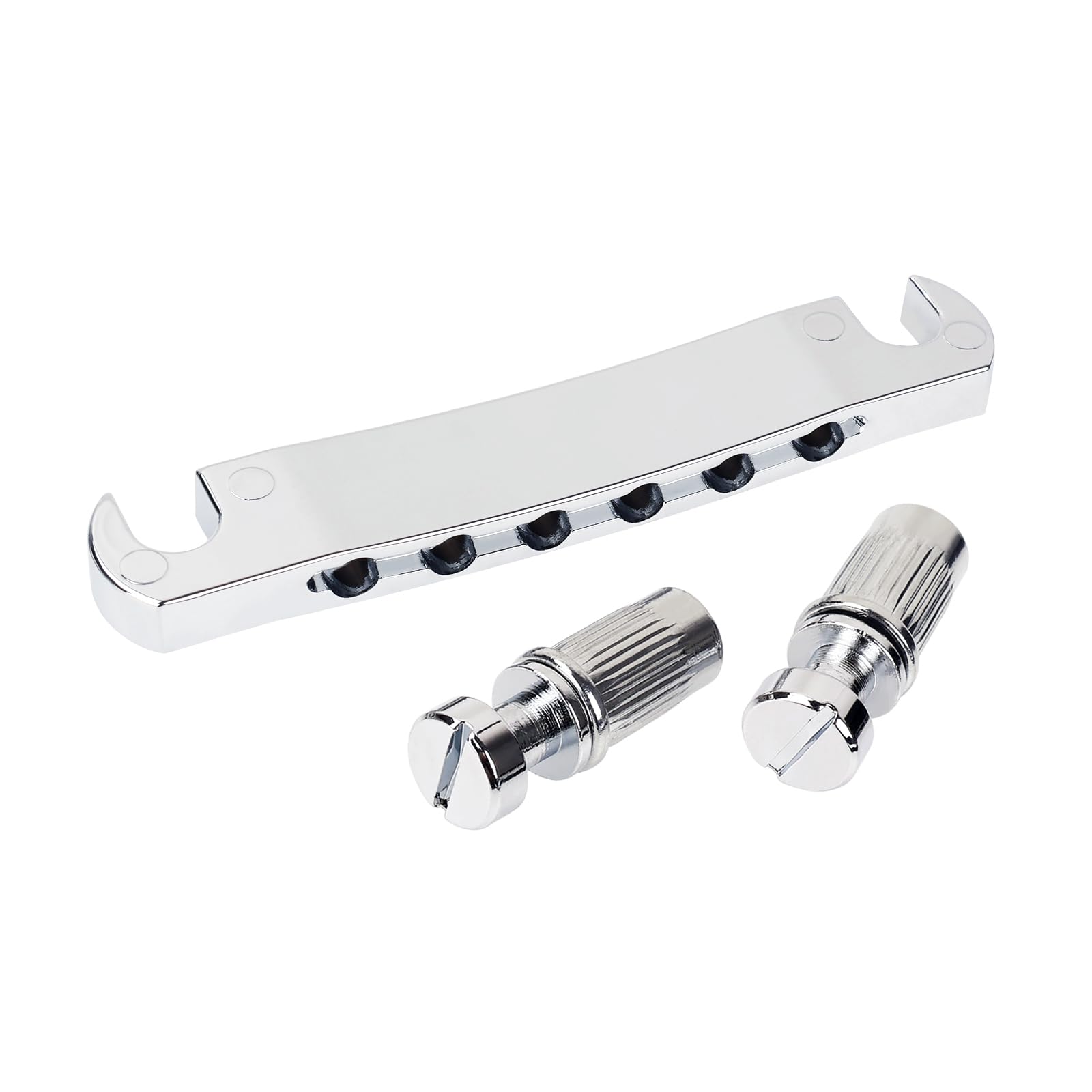 Banworks 6-String Fixed Bridge Tailpiece 52.5mm (2-1/16") Tune-o-matic Stop Tailpiece for Epiphone EPI LP Les Paul/SG Electric Guitars JT/LXB-01 Chrome - Image 4