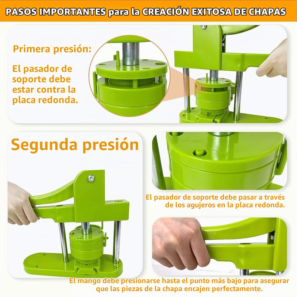 RATSTONE Maquina Hacer Chapas,Maquina Chapas,(58 mm/2.83 inch) Máquina Para Chapas De Hojalata,Con Consumibles 400pcs,Adecuada Para Estudiantes,Niños,Adultos,Regalos Diy,Fabricación De Pins(Verde)