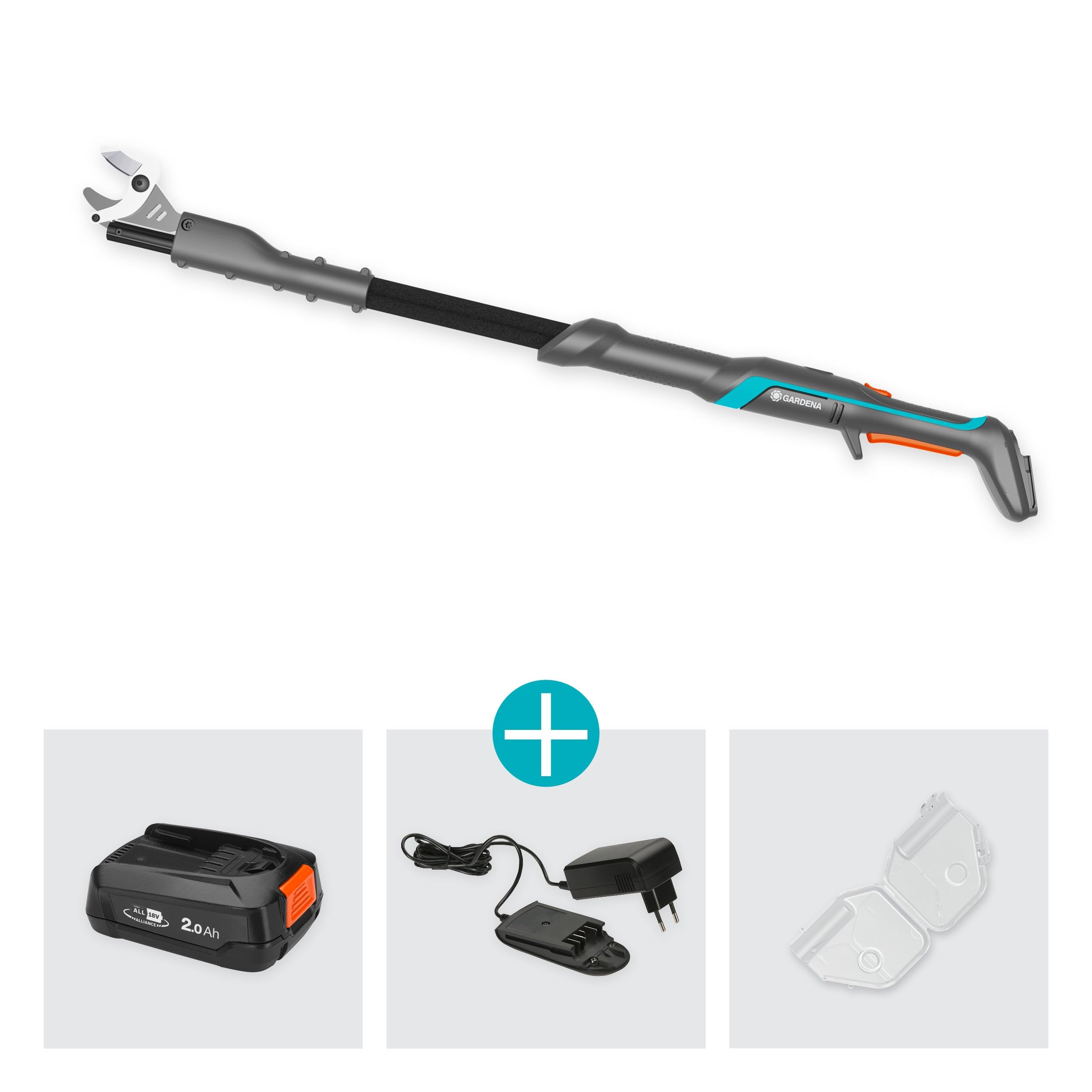 Gardena Coupe-Branches sur Batterie EasyCut 110/18V P4A - Kit prêt à l’Emploi: Coupe sans Effort, Portée Jusqu’à 2,5 m, Léger, Lames en Acier, sans Fil (14772-20)
