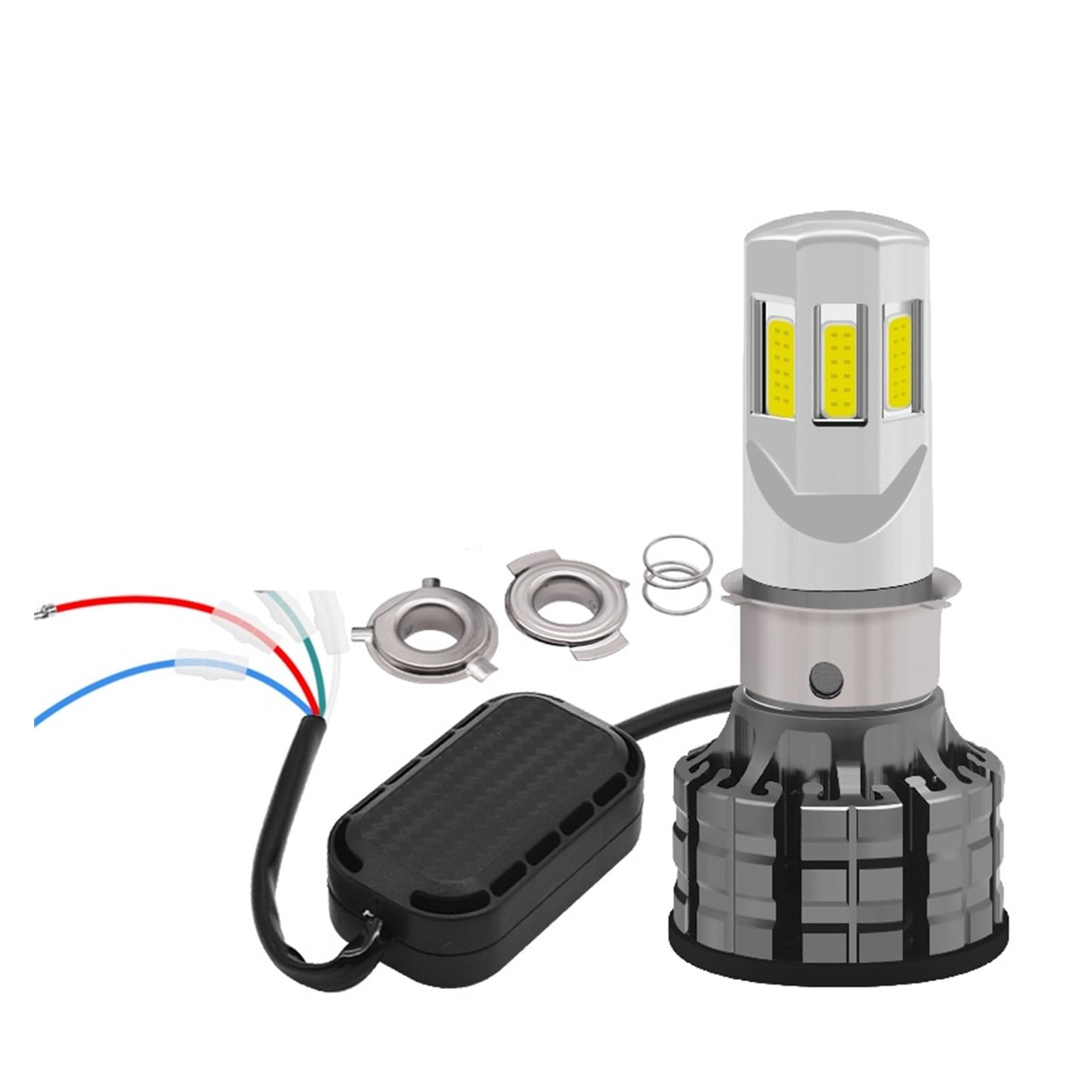 Motocicleta Antiniebla Bombilla LED para Faros Delanteros De Motocicleta H6 H4 HS1 BA20D P15D H6M 6000LM 60W 6COB 6000K, Accesorios para Faros Delanteros.