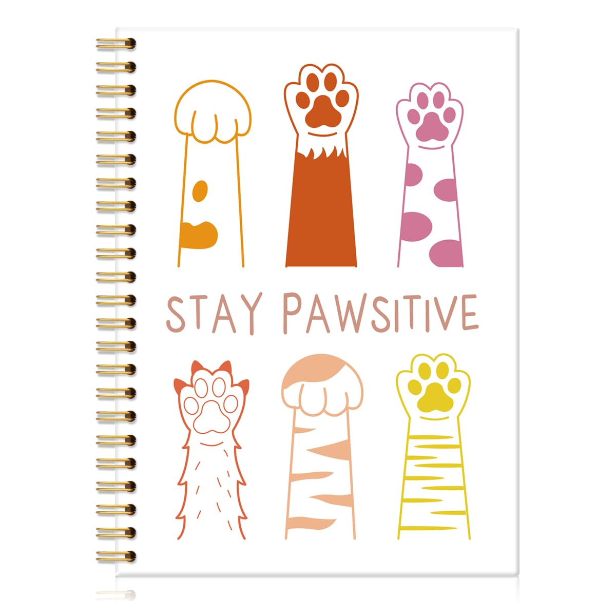 Carnet à spirale 160 pages lignées à couverture rigide Stay Pawsitive