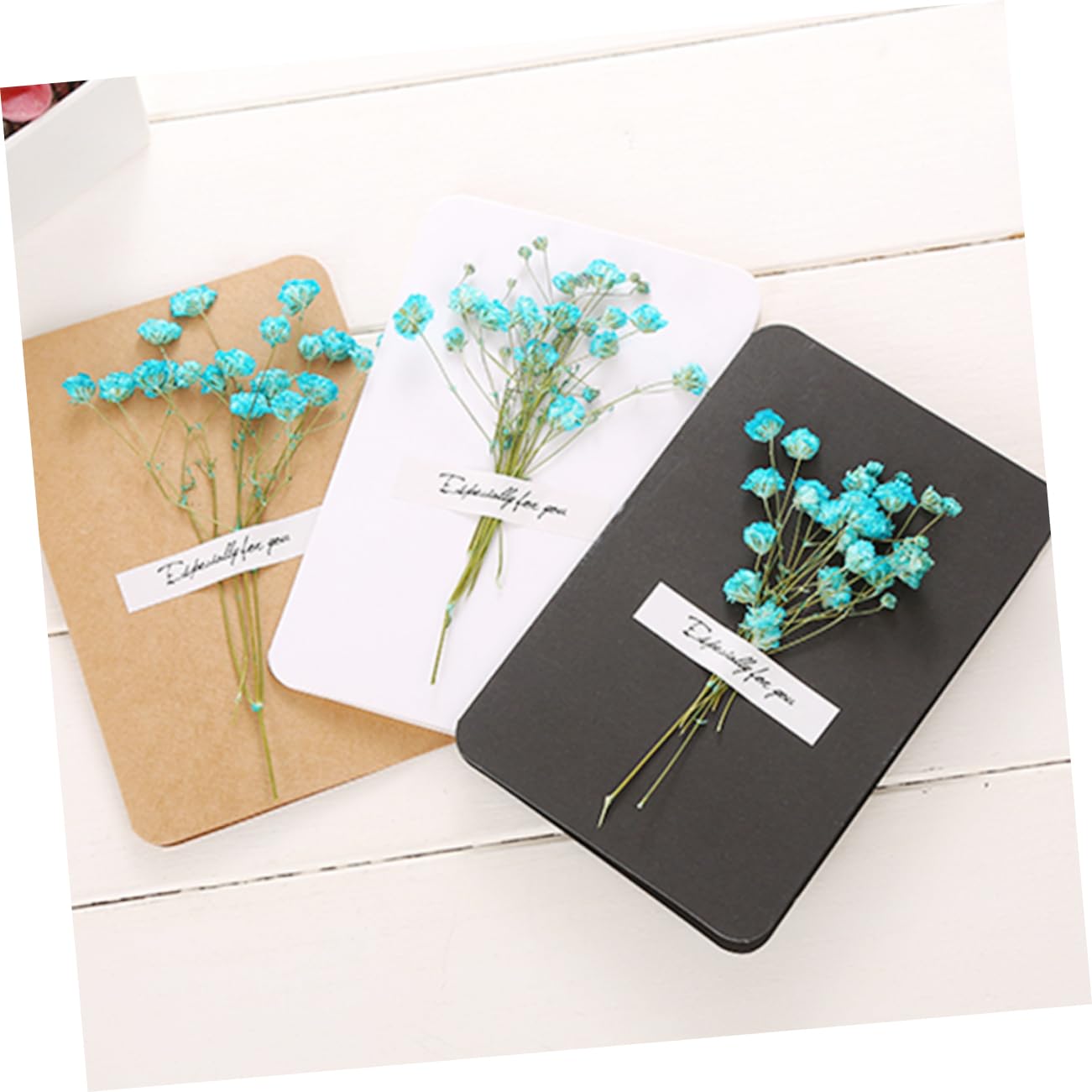 VILLCASE 3 Set Di Biglietti Di Auguri Unici Con Fiori Secchi Di Ringraziamento Per Insegnanti Amici E Famiglie 12 Pezzi * 3