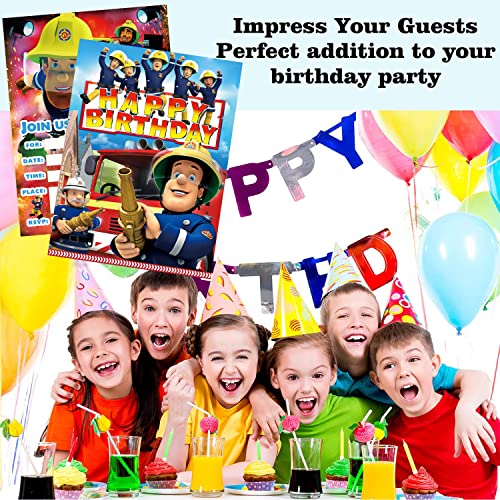 Invitation Pompier , Thème anniversaire le anniversaire d'enfant d'enfant Motif Kit de 30 invitations anniversaire… - Image 6
