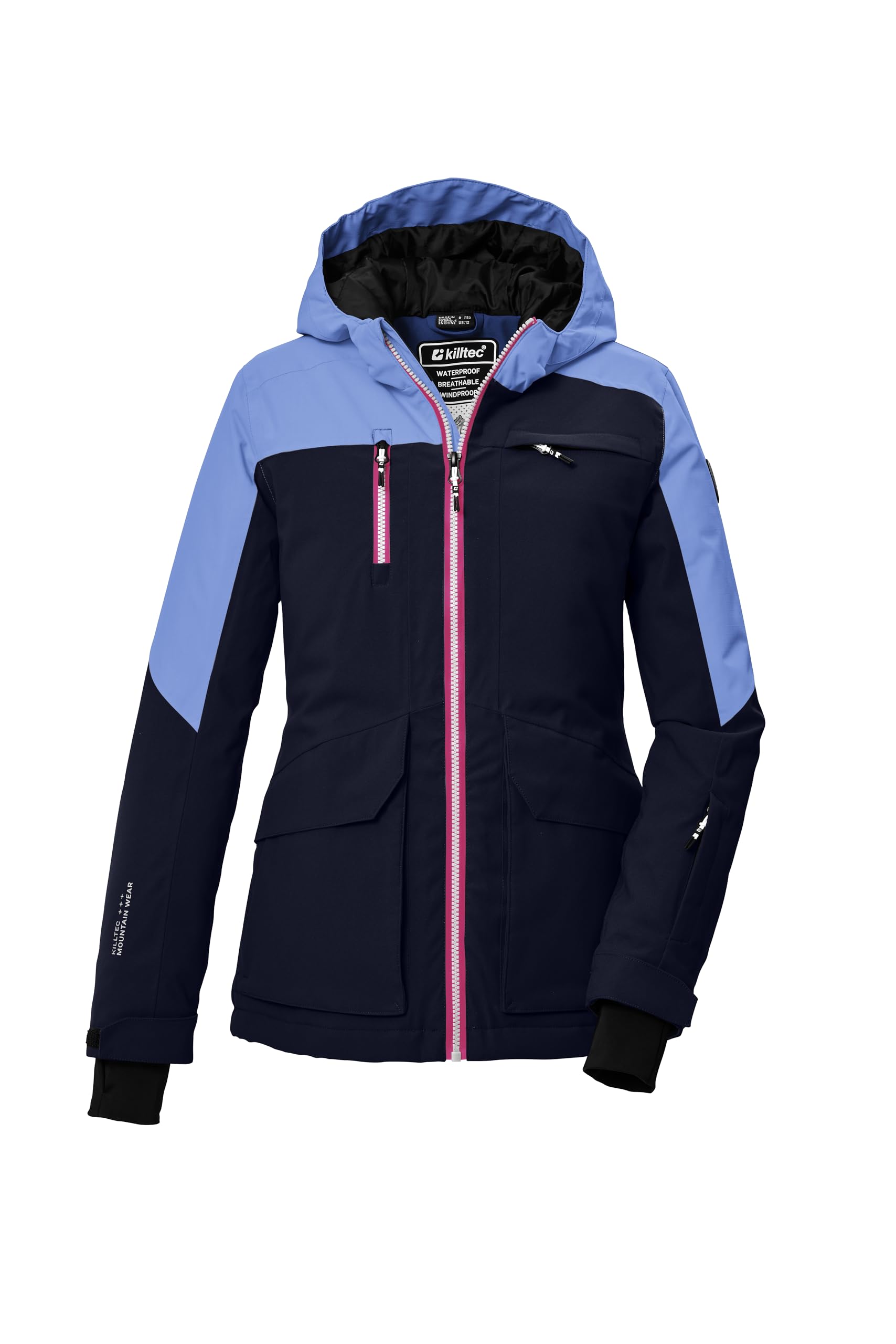 Killtec Ksw 340 Grls Ski Jckt Giacca da sci/giacca funzionale con cappuccio e paraneve Bambine e ragazze