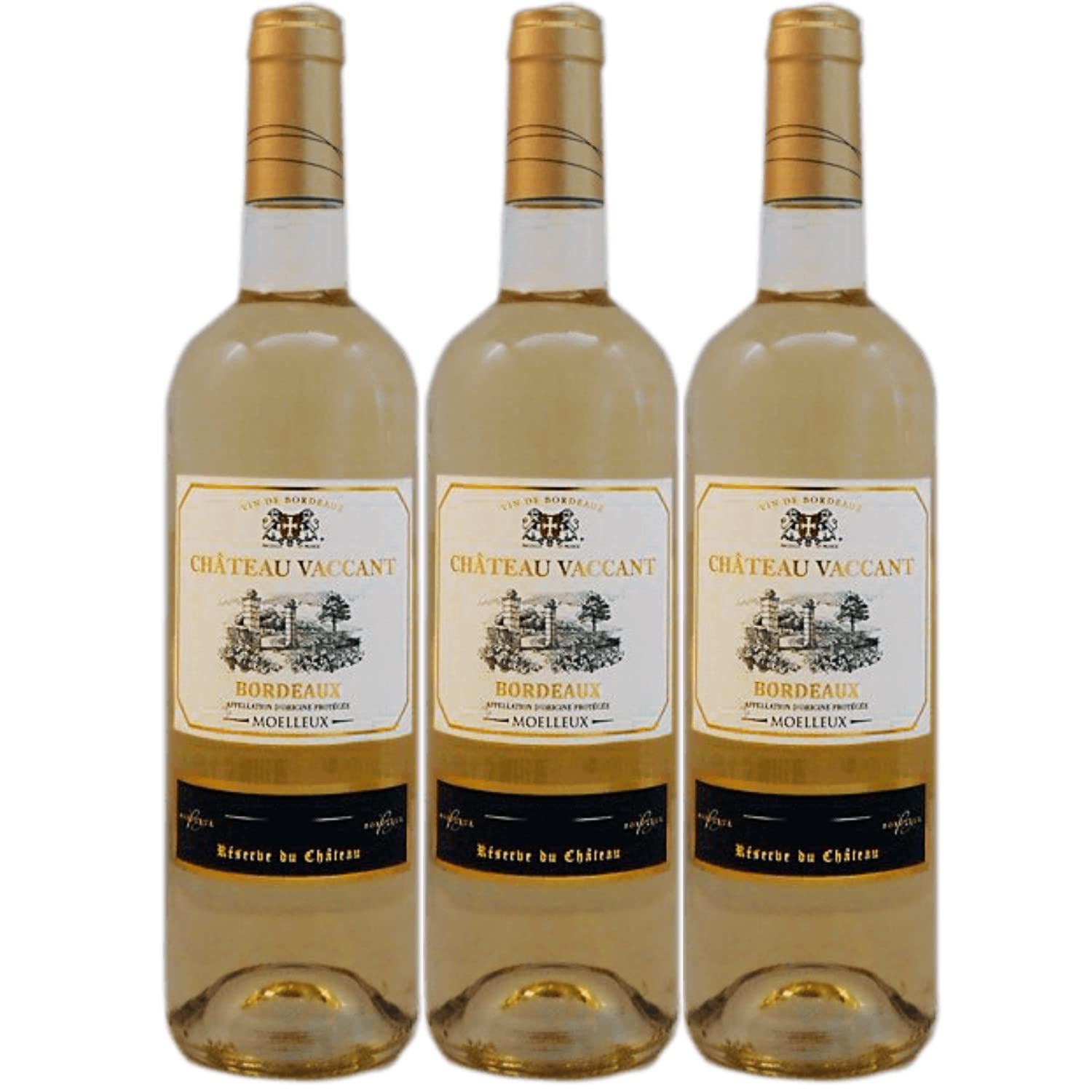 Château Vaccant Bordeaux moelleux AOC Weißwein Wein lieblich Frankreich I FeinWert Paket (3 x 0,75l)
