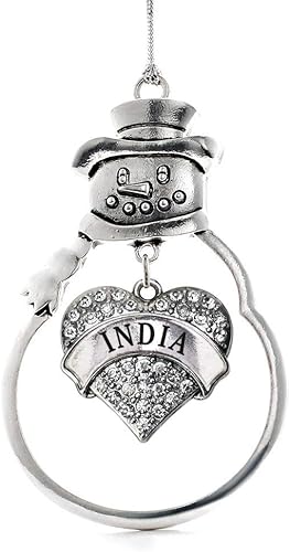 Miniatura 141 de Inspired Silver - Adorno Colombia Charm - Adorno de muñeco de nieve con forma de corazón de plata pavé con joyas de circonita cúbica
