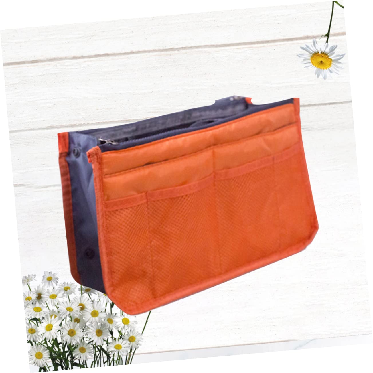 Housoutil 3piezas Bolsa De Almacenamiento Doble Organizador De Multi- para Cosméticos y Artículos De Tocador y Ligera Naranja