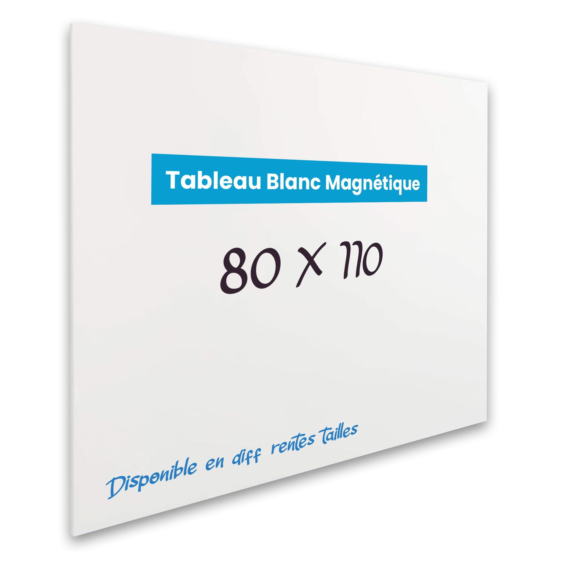 Vivol Tableau blanc Magnétique panneau Sans Cadre | Tableau magnétique avec étagère à crayons | Tableau feutre mural Mur magnétique | 8 tailles Magnétique effacable (80 x 110, Blanc)