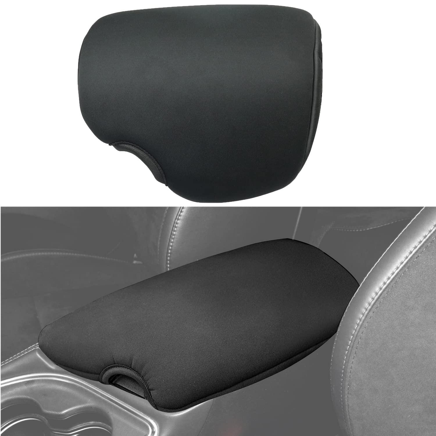 MOEBULB Center Console Armrest Pad Protector Cover Compatible for Dodge Challenger 2014-2019 Armrest Mat