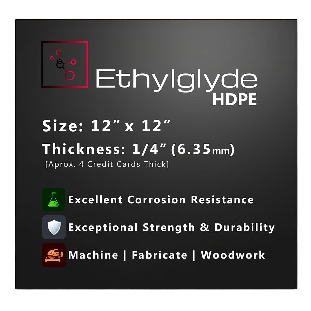 Black HDPE Sheet - 12" x 18" (1/8" Thick) -10