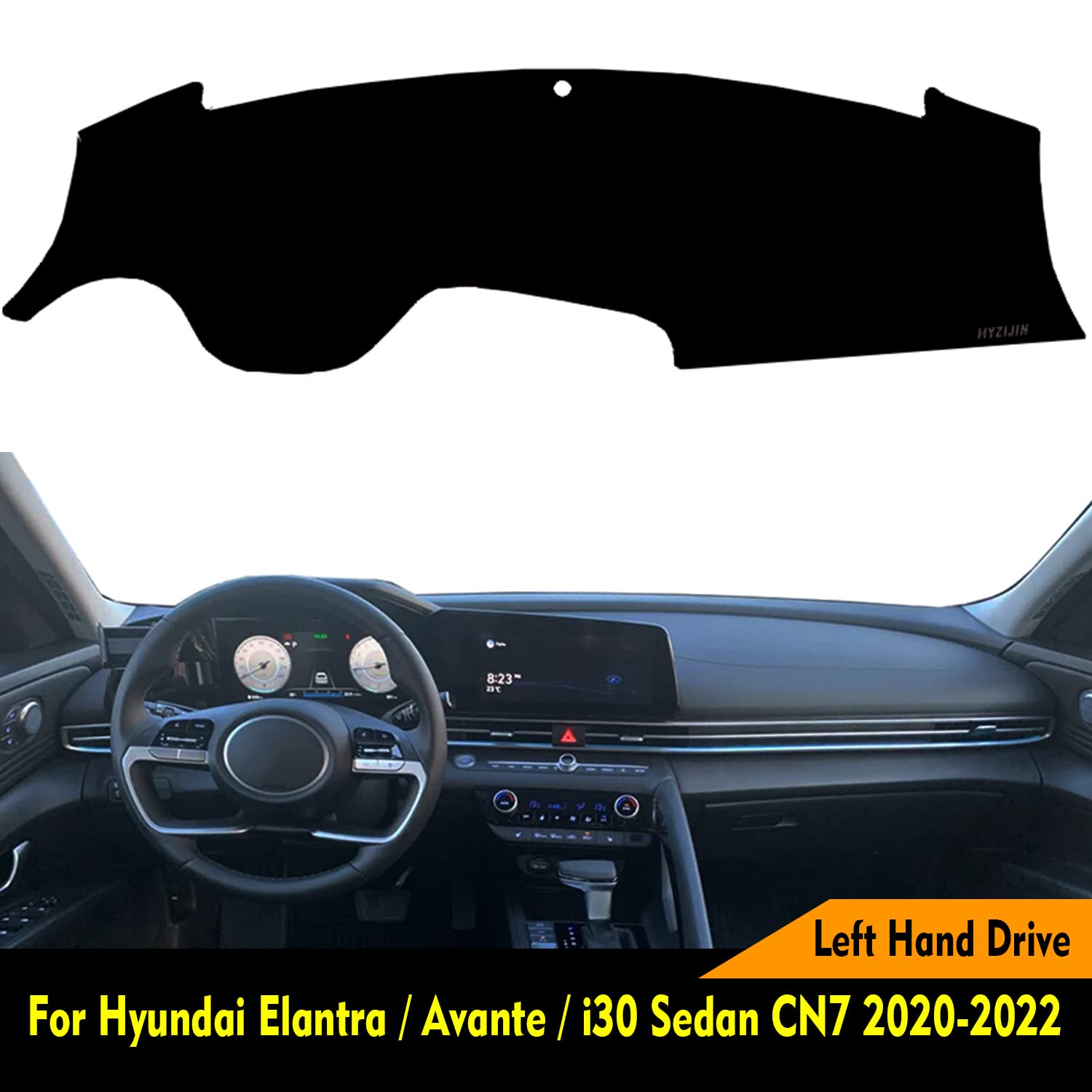 Car Dashboard Dash Board Cover Mat Carpet Compatible for Hyundai Elantra/Avante / i30 Sedan CN7 2020 2021 2022 Left Hand Drive