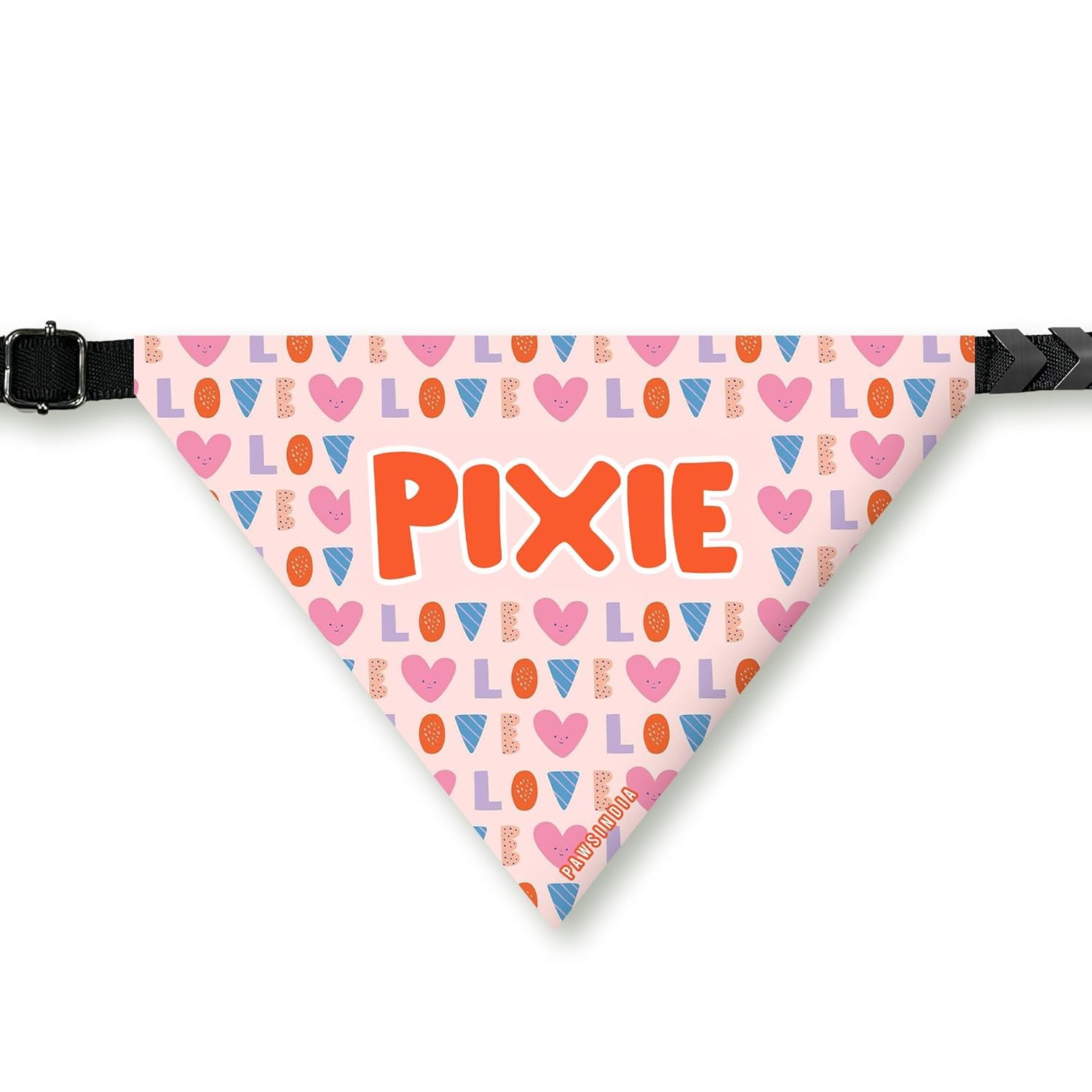 PawsIndia Dog Bandana with Collar Small Medium Large Dogs & Cats 100% Adjustable with Buckle Stretchable Fabric Multi-Love-1 (B0CSW4LTBV) Amazon Price History, Amazon Price Tracker