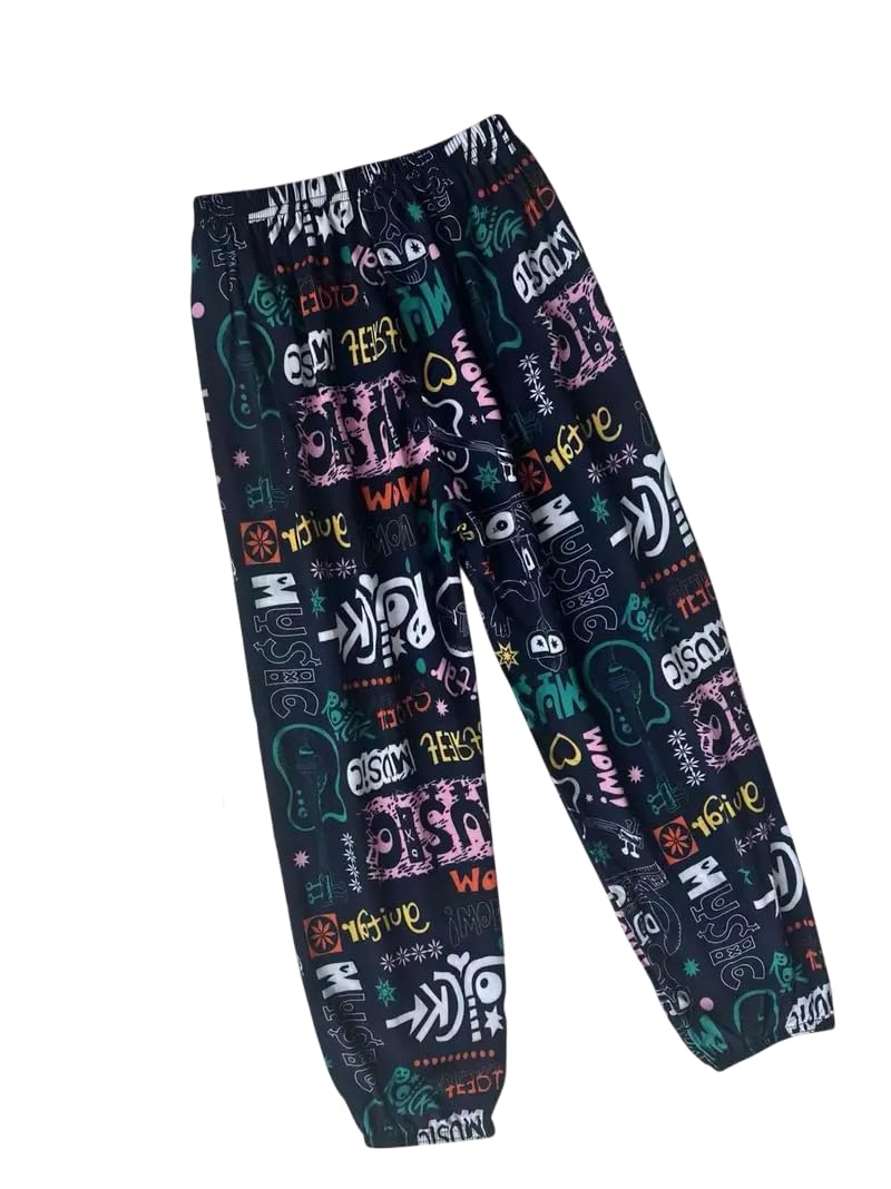 Tagas Girls Printed Track Pants | Soft Cotton Joggers with Elastic Waist | Kids Casual Wear Pyjama for Girls (5-13 Years)-image-1