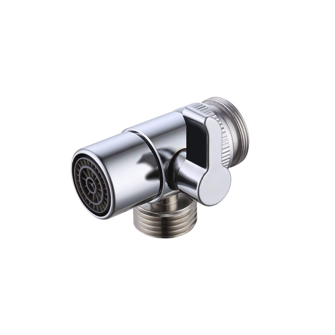 Weirun Brass Diverter for Kitchen or Bathroom Sink Faucet Tap Replacement Part M22 X M24 Connector for Handheld Bidet Hand Sprayer Chrome