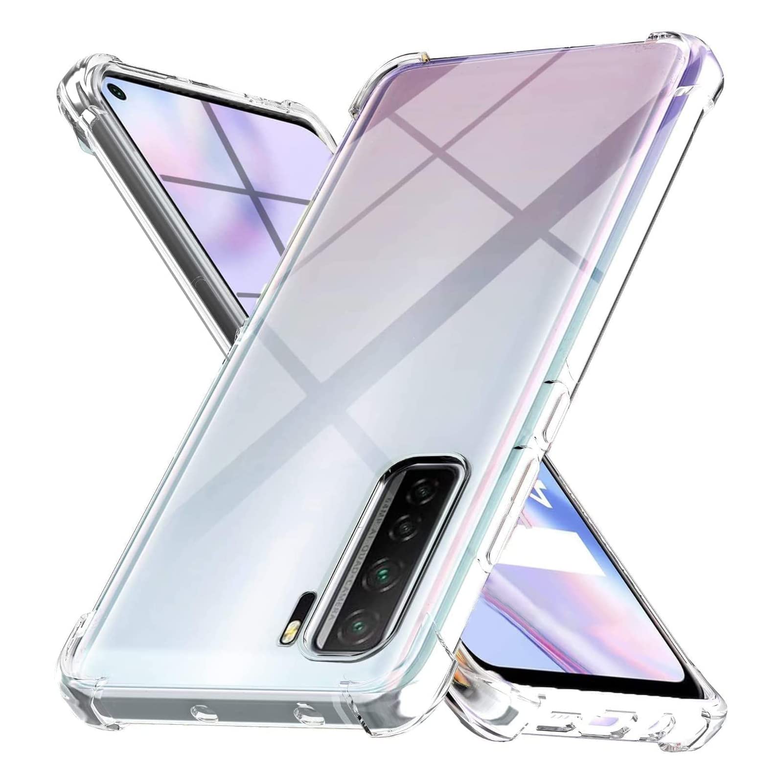 Case for Huawei Nova 7 Cover with Soft TPU Bumper Air Cushion, Transparent Ultra Thin Shockproof Anti-Scratch Protective Crystal Clear Case for Huawei Nova 7 5G Cover