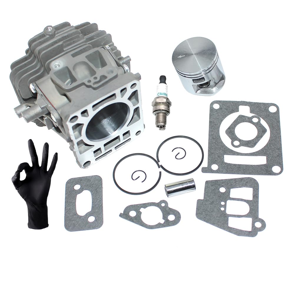 Kit de pistón de cilindro para Stihl FR410C-E FS260 FS260C-E FS260C-EZ FS260R FS260RC-E FS261 FS261C-E FS261C-EZ FS410 FS410C-E FS410C-EM FS410K FS411C-EM FS411C-EM EML SP45 2 unidades