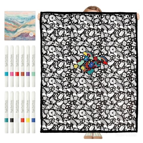 Couverture de coloriage anti-stress adulte tapis réutilisable avec feutres