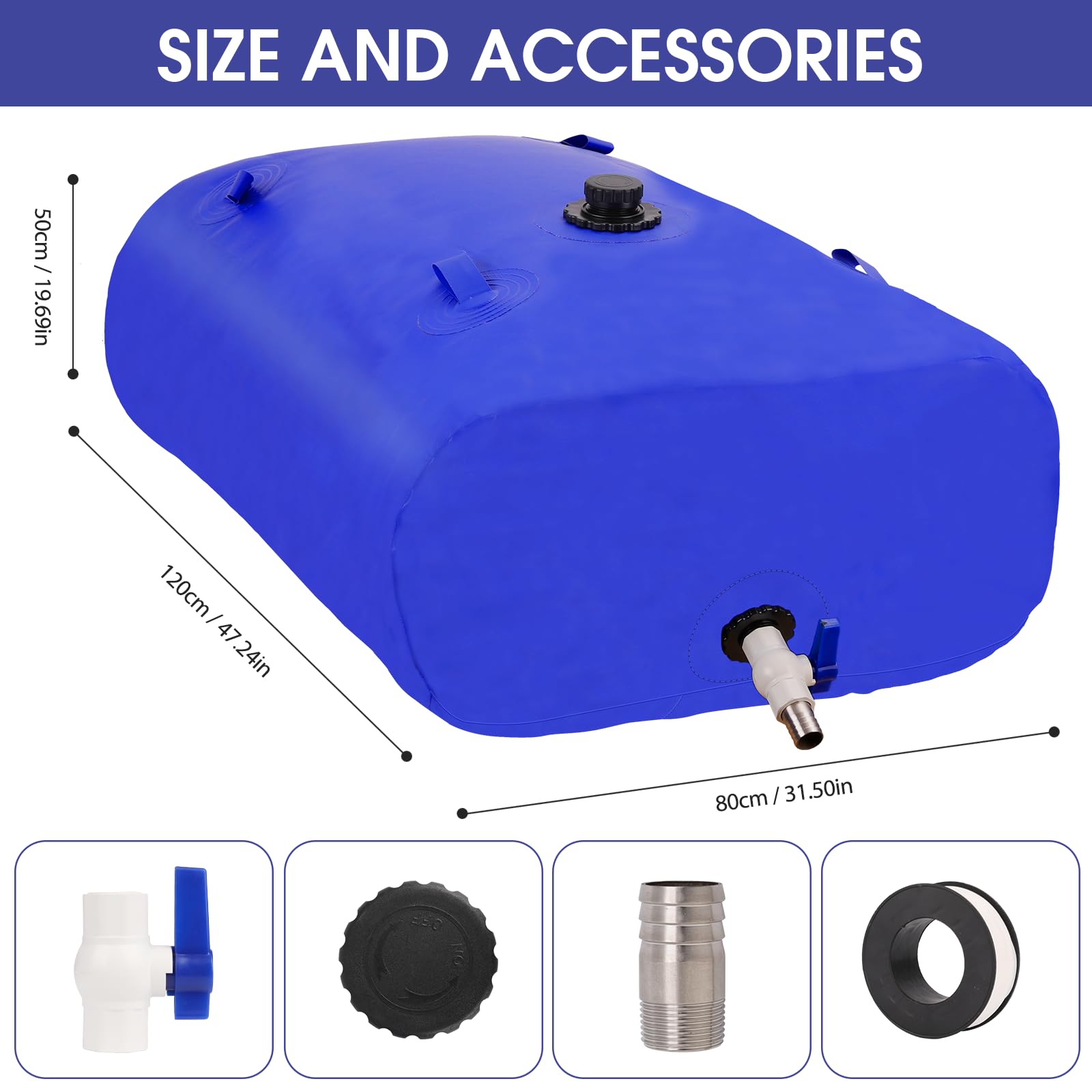 Récipient de rangement pliable de 500 l – Sac à eau souple de grande capacité pour la résistance à la sécheresse, la prévention des incendies et l'eau d'urgence
