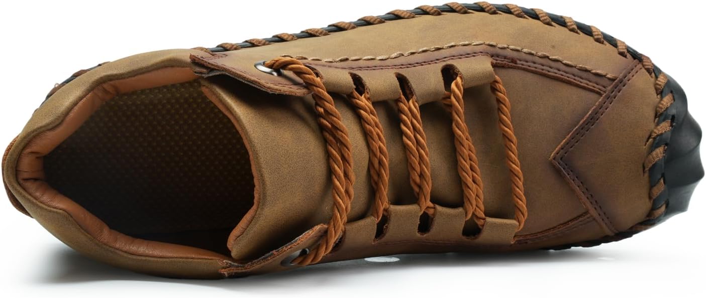 Chukka Boots Casual Fashion Oxford Dress Boots Leather Lace Up Desert Ankle Boots Classic For Men Lightweight Anti Handmade - Image 4