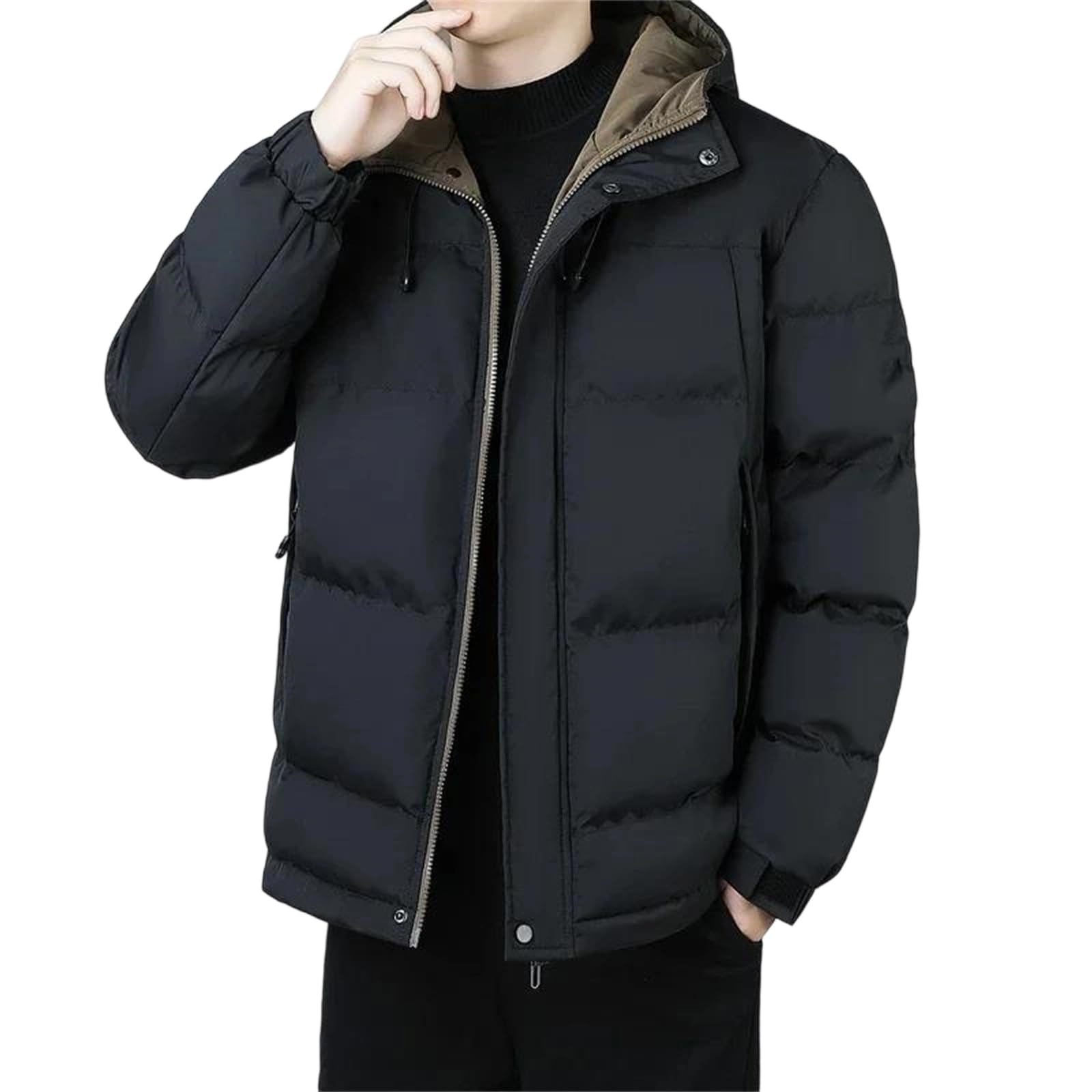 Veste d'hiver homme chaude et matelassée en coton épais anti-froid