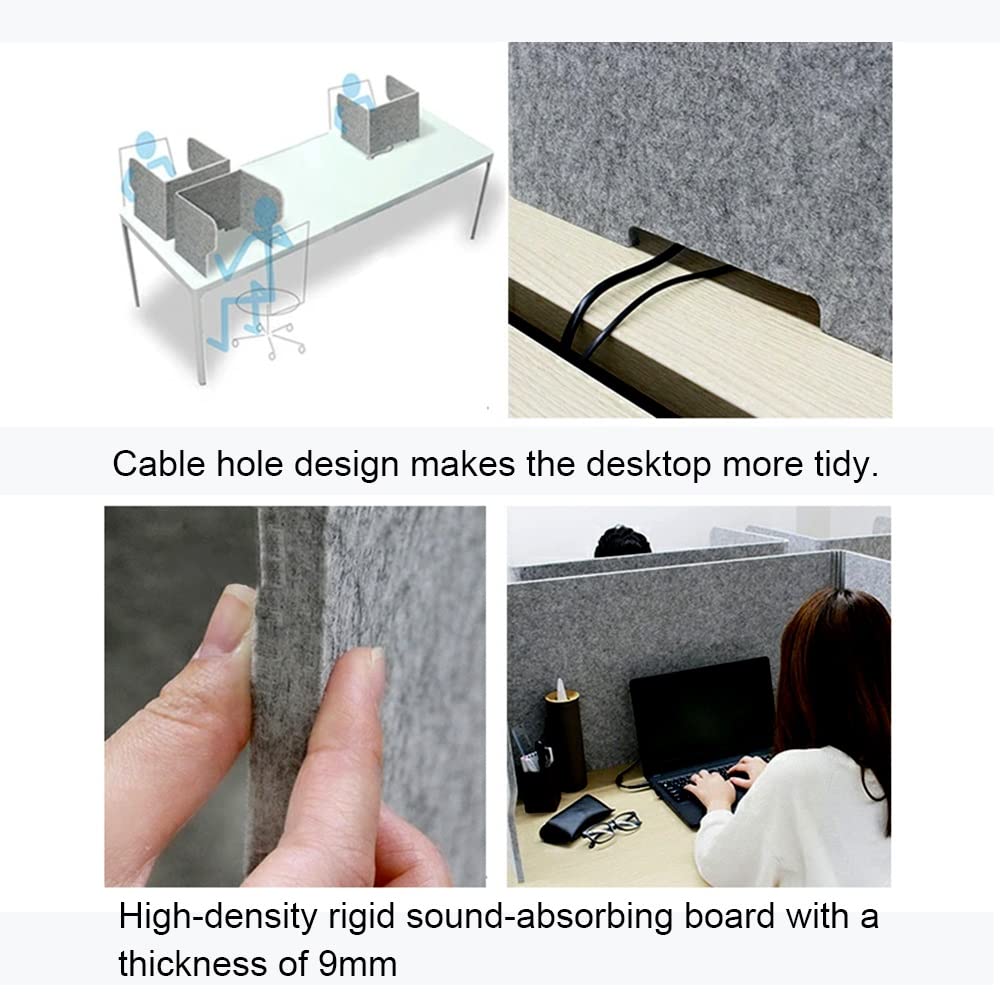 Mamparas para Oficinas，Mampara de oficina， Partición acústica - Reduzca el ruido y las distracciones visuales - Divisor de escritorio con absorción de sonido - Panel de privacidad de escritorio