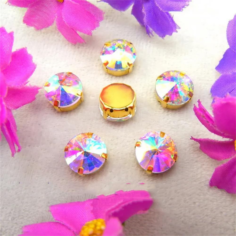 10 Pezzi, Strass In Cristallo Posteriore Piatto, Cristallo - Foto 8