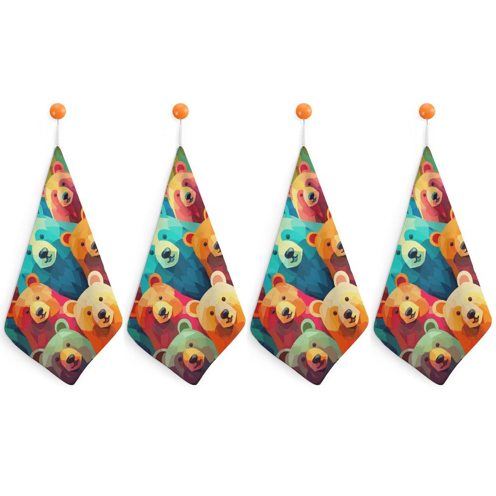 Serviette à main en fibre superfine légère absorbante motif ours