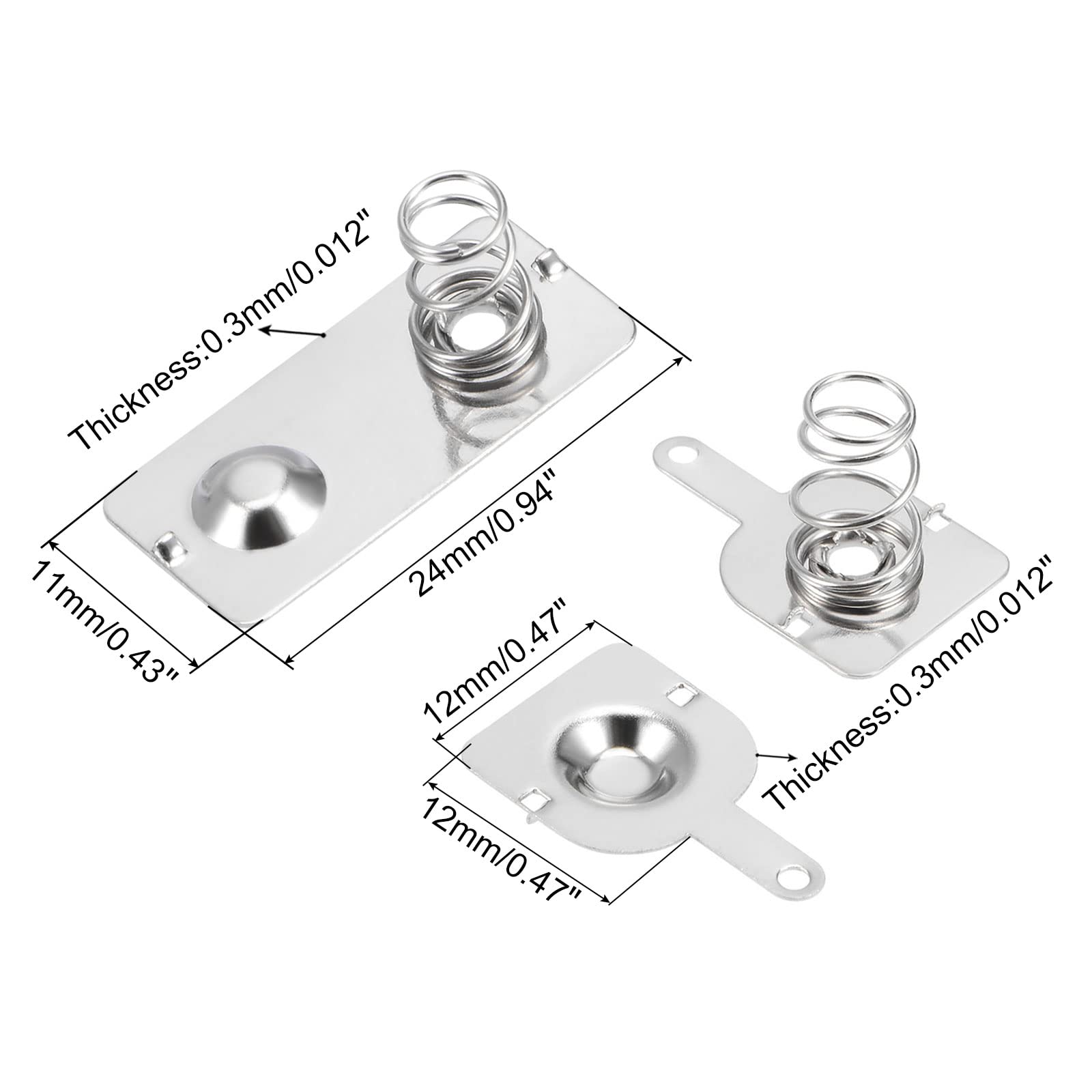 QUARKZMAN AA Batteria Piastra 24mmx11mm 20pz 12mmx12mm 20 Coppie Positivo a Negativo Molla Contatto