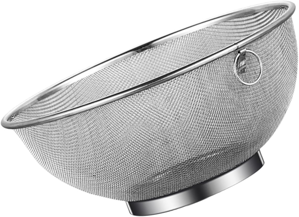 Stainless Steel Soybean Milk Strainer Bowl Fine Mesh Colander for Kitchen Drainage Basket Oil and Food Filter for Vegetables Pasta Beans and Fruits Home Cooking Essential