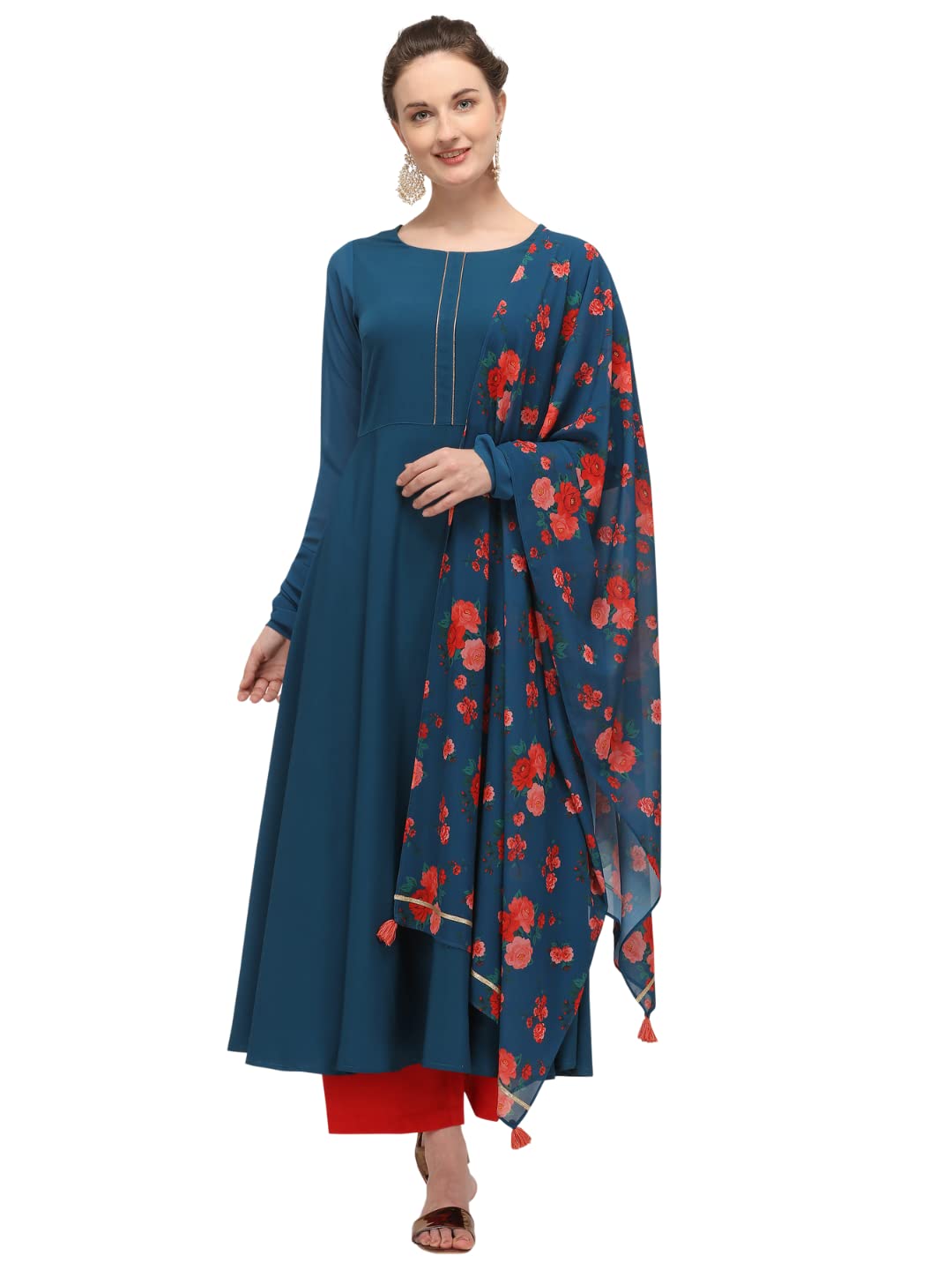Poly-crepe Flared Kurta