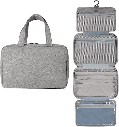 FASNAHOK Neceser de viaje con gancho para colgar organizador plegable bolsa de cosméticos impermeable bolsa de maquillaje para artículos de tocador